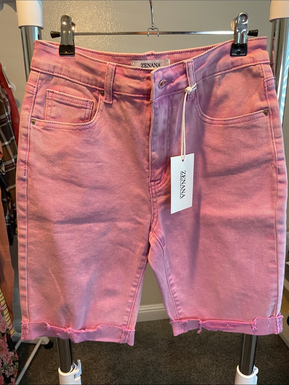 Zenana Outfitters Pink Denim Shorts